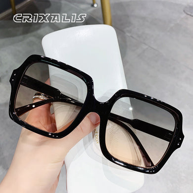 CRIXALIS Oversized Sunglasses Women Vintage Square Gradient Sun Glasses Ladies  Designer Female UV400 zonnebril dames
