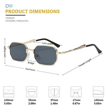 Load image into Gallery viewer, CRIXALIS Rectangle Sunglasses Women 2023 Small Metal Driving Travel Yellow Sunglasses For Female  Shades Ladies