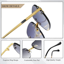 Load image into Gallery viewer, CRIXALIS Rimless Sun Glasses For Women 2023  Brand Designer Square Steampunk Sunglasses Ladies UV400 Shades Men