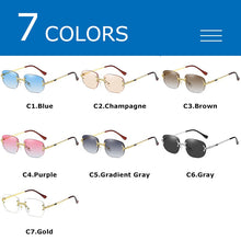 Load image into Gallery viewer, CRIXALIS Rimless Sun Glasses For Women 2023  Brand Designer Square Steampunk Sunglasses Ladies UV400 Shades Men