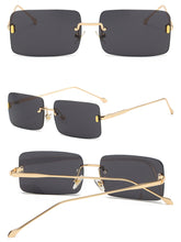 Load image into Gallery viewer, CRIXALIS Rimless Sunglasses For Men Vintage Rectangle Sun Glasses Women 2023 Gradient Alloy Shades Male Female UV400