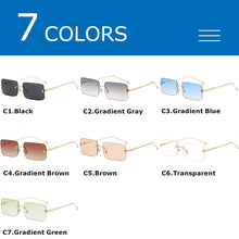 Load image into Gallery viewer, CRIXALIS Rimless Sunglasses For Men Vintage Rectangle Sun Glasses Women 2023 Gradient Alloy Shades Male Female UV400