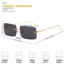 Load image into Gallery viewer, CRIXALIS Rimless Sunglasses For Men Vintage Rectangle Sun Glasses Women 2023 Gradient Alloy Shades Male Female UV400