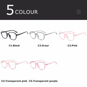 Round Blue Light Blocking Computer Glasses Women Men Ultralight Fashion Optical Myopia Eyeglasses Frames Female UV400