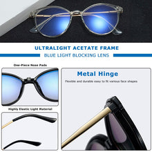 Carica l&#39;immagine nel visualizzatore di Gallery, CRIXALIS Round Magnetic Clip-on Trend Polarized Sunglasses For Women 2023  Optical Computer Glasses Frames Ladies UV400