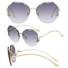 Load image into Gallery viewer, CRIXALIS Round Rimless Sun Glasses Female Decorative Gradient Sunglasses Women Anti Glare Lady lentes de sol mujer UV400