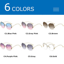 Load image into Gallery viewer, CRIXALIS Round Rimless Sun Glasses Female Decorative Gradient Sunglasses Women Anti Glare Lady lentes de sol mujer UV400