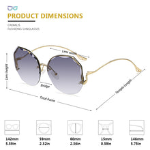 Load image into Gallery viewer, CRIXALIS Round Rimless Sun Glasses Female Decorative Gradient Sunglasses Women Anti Glare Lady lentes de sol mujer UV400