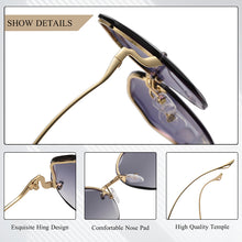 Load image into Gallery viewer, CRIXALIS Round Rimless Sun Glasses Female Decorative Gradient Sunglasses Women Anti Glare Lady lentes de sol mujer UV400