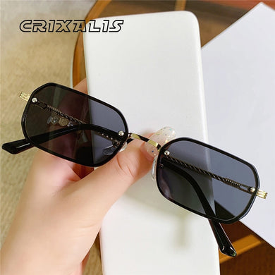 CRIXALIS Small Rectangle Sunglasses For Men Metal Steampunk Sun Glasses Male Anti Glare Shades Women UV400 zonnebril heren