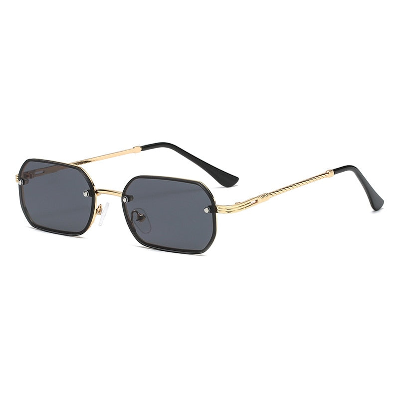 CRIXALIS Small Rectangle Sunglasses For Men Metal Steampunk Sun Glasses Male Anti Glare Shades Women UV400 zonnebril heren