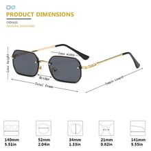 Load image into Gallery viewer, CRIXALIS Small Rectangle Sunglasses For Men Metal Steampunk Sun Glasses Male Anti Glare Shades Women UV400 zonnebril heren