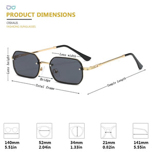 CRIXALIS Small Rectangle Sunglasses For Men Metal Steampunk Sun Glasses Male Anti Glare Shades Women UV400 zonnebril heren