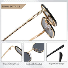 Load image into Gallery viewer, CRIXALIS Small Rectangle Sunglasses For Men Metal Steampunk Sun Glasses Male Anti Glare Shades Women UV400 zonnebril heren