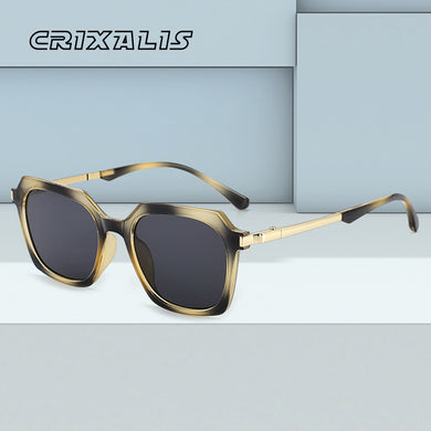 CRIXALIS Vintage Sunglasses Women Spring Hinge Design Anti-Glare Driving Sun Glasses Ladies Square Retro Shades UV400