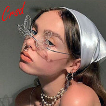 Load image into Gallery viewer, CRSD 2023 Rimless Wings Sunglasses Women Vintage Punk Cool Gradient Dragonfly Steampunk Cat Eye Sun Glasses For Female