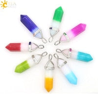 Carica l&#39;immagine nel visualizzatore di Gallery, Real Raw Pink Purple Gem Crystal Necklace Hexagonal Bullet Reiki Chakra Natural Stone Necklace Pendant Women Jewelry E056