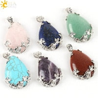 Real Raw Pink Purple Gem Crystal Necklace Hexagonal Bullet Reiki Chakra Natural Stone Necklace Pendant Women Jewelry E056