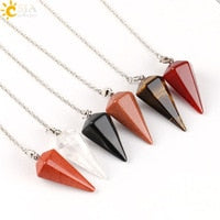 Carica l&#39;immagine nel visualizzatore di Gallery, Real Raw Pink Purple Gem Crystal Necklace Hexagonal Bullet Reiki Chakra Natural Stone Necklace Pendant Women Jewelry E056