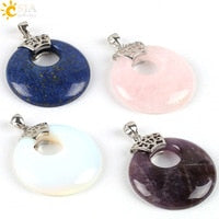 Real Raw Pink Purple Gem Crystal Necklace Hexagonal Bullet Reiki Chakra Natural Stone Necklace Pendant Women Jewelry E056