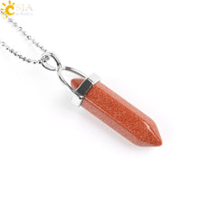 Carica l&#39;immagine nel visualizzatore di Gallery, Real Raw Pink Purple Gem Crystal Necklace Hexagonal Bullet Reiki Chakra Natural Stone Necklace Pendant Women Jewelry E056