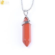 Carica l&#39;immagine nel visualizzatore di Gallery, Real Raw Pink Purple Gem Crystal Necklace Hexagonal Bullet Reiki Chakra Natural Stone Necklace Pendant Women Jewelry E056