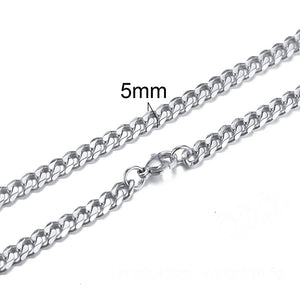CUBAN LINK 3 TO 7 MM  STAINLESS STEEL NECKLACE FOR MEN CHOKER JEWELRY