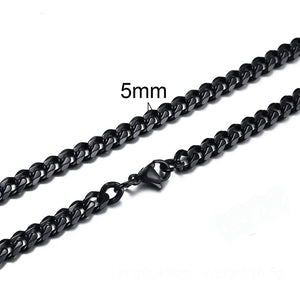 CUBAN LINK 3 TO 7 MM  STAINLESS STEEL NECKLACE FOR MEN CHOKER JEWELRY
