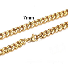 Carica l&#39;immagine nel visualizzatore di Gallery, CUBAN LINK 3 TO 7 MM  STAINLESS STEEL NECKLACE FOR MEN CHOKER JEWELRY
