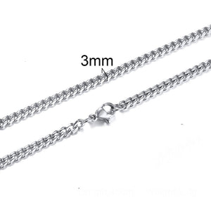CUBAN LINK 3 TO 7 MM  STAINLESS STEEL NECKLACE FOR MEN CHOKER JEWELRY