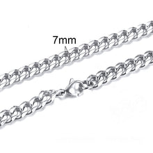 Carica l&#39;immagine nel visualizzatore di Gallery, CUBAN LINK 3 TO 7 MM  STAINLESS STEEL NECKLACE FOR MEN CHOKER JEWELRY