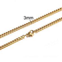Carica l&#39;immagine nel visualizzatore di Gallery, CUBAN LINK 3 TO 7 MM  STAINLESS STEEL NECKLACE FOR MEN CHOKER JEWELRY