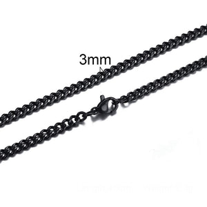 CUBAN LINK 3 TO 7 MM  STAINLESS STEEL NECKLACE FOR MEN CHOKER JEWELRY