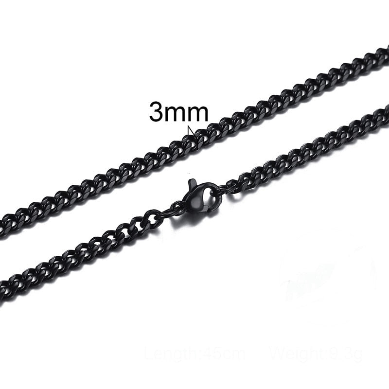 CUBAN LINK 3 TO 7 MM  STAINLESS STEEL NECKLACE FOR MEN CHOKER JEWELRY