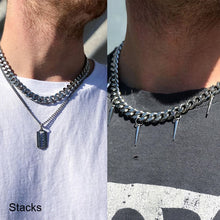 Carica l&#39;immagine nel visualizzatore di Gallery, CUBAN LINK 3 TO 7 MM  STAINLESS STEEL NECKLACE FOR MEN CHOKER JEWELRY