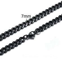 Carica l&#39;immagine nel visualizzatore di Gallery, CUBAN LINK 3 TO 7 MM  STAINLESS STEEL NECKLACE FOR MEN CHOKER JEWELRY