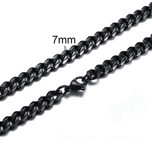 CUBAN LINK 3 TO 7 MM  STAINLESS STEEL NECKLACE FOR MEN CHOKER JEWELRY