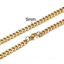 Carica l&#39;immagine nel visualizzatore di Gallery, CUBAN LINK 3 TO 7 MM  STAINLESS STEEL NECKLACE FOR MEN CHOKER JEWELRY