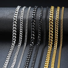Carica l&#39;immagine nel visualizzatore di Gallery, CUBAN LINK 3 TO 7 MM  STAINLESS STEEL NECKLACE FOR MEN CHOKER JEWELRY