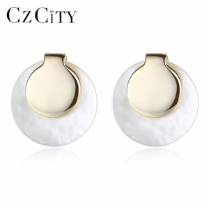 Brand 2018 New popular 925 Sterling Silver Round White Shell Pearl Stud Earrings for Women Daily Wear Silver 925 Jewelry