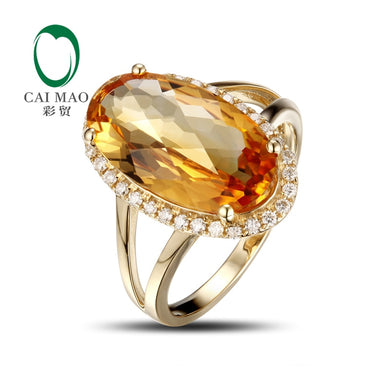 Jewelry 5.03ct Yellow Citrine Gem Diamond Engagement Ring Stunning