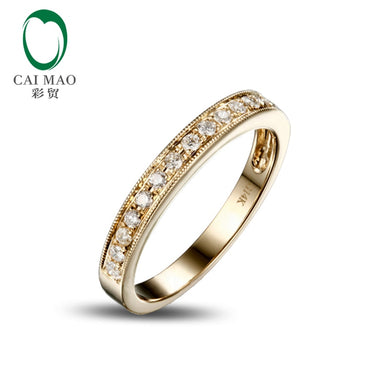 Jewelry Half Eternity 14k Yellow Gold 0.25ct Natural Diamond Engagement Wedding Band