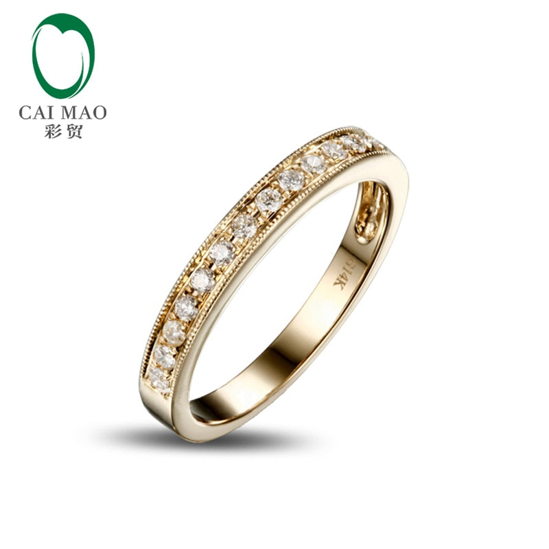 Jewelry Half Eternity 14k Yellow Gold 0.25ct Natural Diamond Engagement Wedding Band
