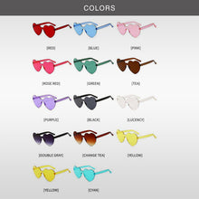 Load image into Gallery viewer, Candy Color Heart-shaped Frameless Woman Sunglasses Dazzling Color Transparent Polarized Lens Trend Personality Girl Sunglasses