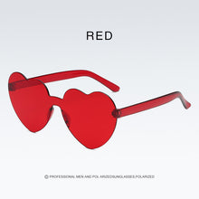 Load image into Gallery viewer, Candy Color Heart-shaped Frameless Woman Sunglasses Dazzling Color Transparent Polarized Lens Trend Personality Girl Sunglasses