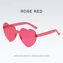 Load image into Gallery viewer, Candy Color Heart-shaped Frameless Woman Sunglasses Dazzling Color Transparent Polarized Lens Trend Personality Girl Sunglasses