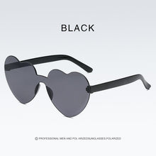 Load image into Gallery viewer, Candy Color Heart-shaped Frameless Woman Sunglasses Dazzling Color Transparent Polarized Lens Trend Personality Girl Sunglasses