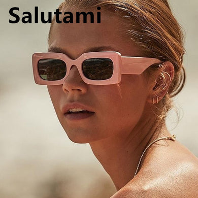 Occhiali da sole quadrati piccoli color caramello per donna Occhiali da sole Uv400 sfumati rosa arancioni di marca Tonalità sexy femminili nere