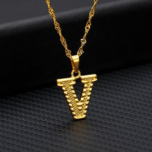 Carica l&#39;immagine nel visualizzatore di Gallery, Capital Letter Initial Necklace For Women Stainless Steel Gold A-Z Alphabet Pendant Necklace Jewelry Christmas Gift Bijoux Femme