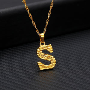 Capital Letter Initial Necklace For Women Stainless Steel Gold A-Z Alphabet Pendant Necklace Jewelry Christmas Gift Bijoux Femme